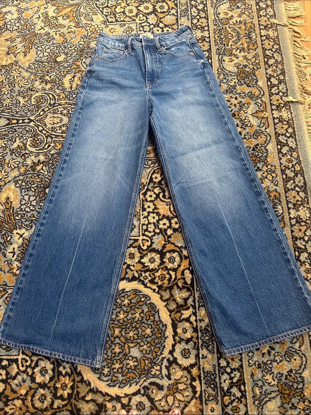Marine Layer Charlie Wide-Leg Jeans in Medium Blue Wash